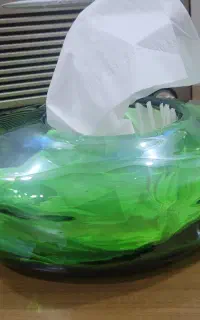 جا دستمال کاغذی بلور سبز