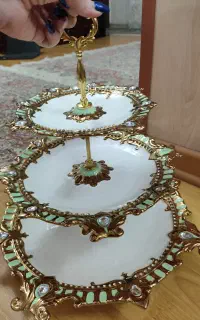ست سه‌تکه پذیرایی میوه‌خوری، شیرینی‌خوری و آجیل‌