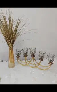 جا شمعی رو میزی  وگلدان. با گل گندمی