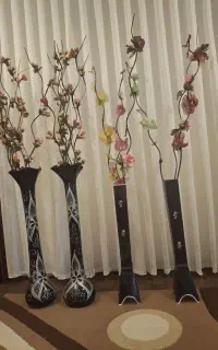 دو عدد گلدان شیشه ای سورمه ای ..دوگلدان کوچیک