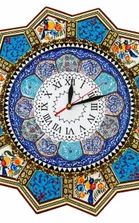ساعت دیواری خاتم کاری مدل مهرگان