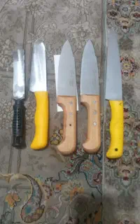 چاقو قصابی حیدری ۴ عدد با مصقل قیچی نشان