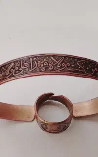 دستبند و حلقه مسی قلمزنی شده دست ساز