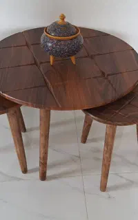 یک جلو مبلی و سه عسلی چوبی