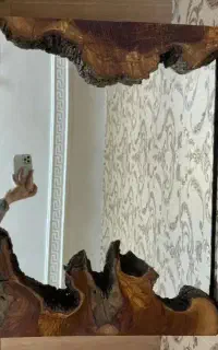آینه دور چوب