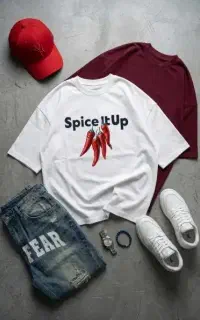 تیشرت باکسی طرح Spice it up