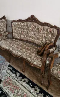 مبل استیل 8 نفره با میز عسلی