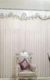 پرده حریر ضخیم به همراه دو تا دکوری