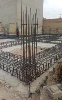 اجرای ستون و شناژبندی وسنگ چینی