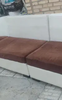 مبل راحتی چرم و پارچه