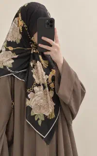 روسری ابریشم توییل مشکی