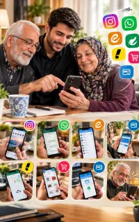 آموزش خصوصی کار با گوشی برای بزرگسالان و سالمندان