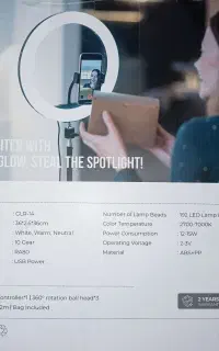 رینگ لایت گرین لاین ۱۴glr با پایه رایگان