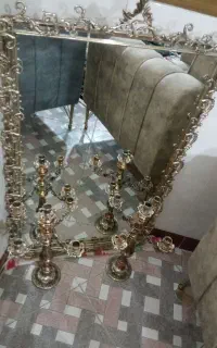 آیینه شمعدان برنجی 1 متر ارتفاع