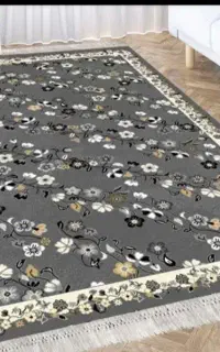 کلکسیون گلیم فرش تم‌رنگ  دودی نقره ای