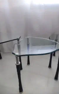 میز عسلی سه تیکه با شیشه ۶ میل