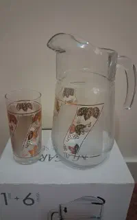 پارچ و لیوان طرح دار طلایی - ترکیه