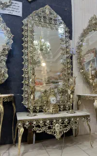 تخفیفات آیینه کنسول برنز سنگین سنگ مرمر(برنز برتر)