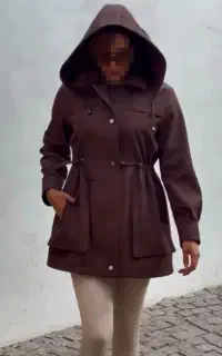 بارانی آستردار پاییزه دخترانه سایز ۲ رنگ شکلاتی