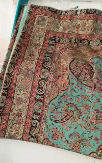 رومیزی سنتی سایز ۹۶سانتی متر مغزی  دوزی و استردار