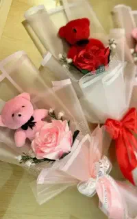 تک شاخه گل رز  روبانی با تخفیف