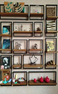 ساخت شلف دیواری ام دی اف و چوب .سفارشی و باکیفیت