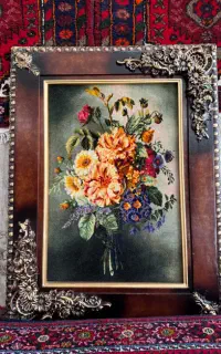 دستبافت گل ابریشم (۹۰ در ۷۰) (نقد و اقساط)