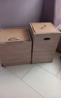 جا برنجی چوبی وجا سطل اشغال