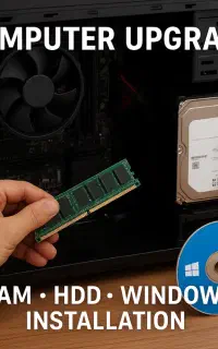 ارتقا سیستم در محل و مشاوره برای لپتاپ و کامپیوتر