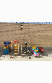عروسک دو چرخه و تاب کودک  درحد نو
