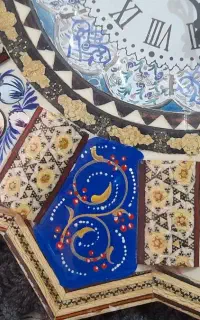 ساعت دیواری خاتم کاری و مینا کاری