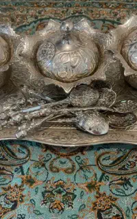 قندان سینی و قاشق