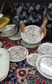 بشقاب قدیمی عرصع بم تنگه خواهش میکنم بخر
