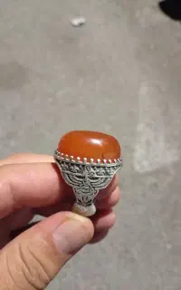 عقیق رگ دار قدیمی معامله با فیروزه