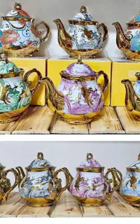 قوری طلایی طرح سنگی + وارداتی ( اقساطی )