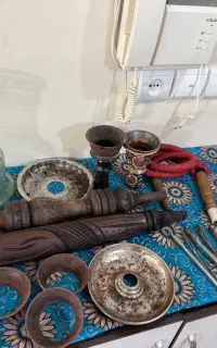 ۲ عدد قلیان و لوازم موجود درعکس