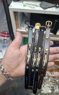 دستبند چرم نقره یک پونصد