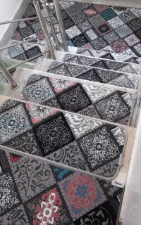 گلیم پله تکی و پاگرد ست (سایز سفارشی) در طرح و رنگ