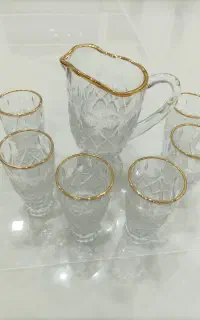 پارچ و لیوان آنجلیکا لب طلا