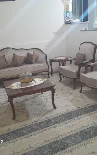 مبل ۸ نفره کوئین نو نو با پارچه خارجی چوب راش