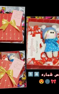 باکس هدیه(دستبندودسته کلیدعروسک روسی)+باکس گل