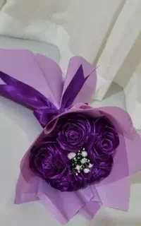 دسته گل روبانی