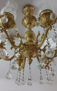 لوستر ۶ شاخه تمام برنج خالص کیلر کاری شده