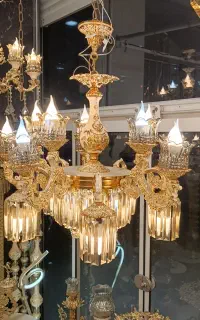 لوستر کرم طلا لوسترسفیدطلا کنارسالنی باکارات