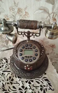 تلفن رو میزی برنز قدیمی