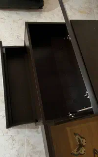 میز جلو مبلی ام دی اف شیشه قهوه ای