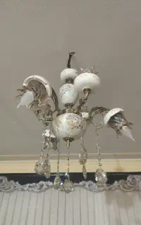 لوستر برنز و چینی صفر . لوستر ۶ شاخه