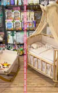 گهواره سنتی بانوج سیسمونی نوزاد تخت کنار مادر مدلq