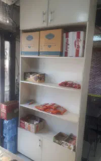 قفسه و کتابخانه با دوخانه کمد