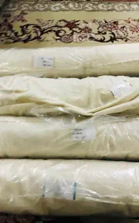 ۱۴۸ متر پارچه لنین پاکستانی کرم رنگ متری ۱۹۸ ت